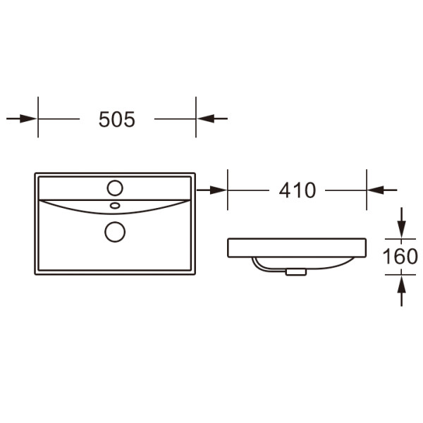 MU7028H-GW Раковина накладная, белый глянец, с переливом