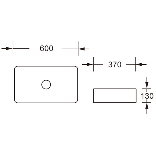MU7060C-GW Раковина накладная, белый глянец, без перелива