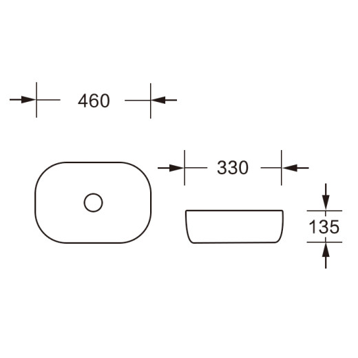 MU7088-GW Накладная раковина, белый глянец, без перелива