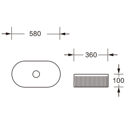 MU8009-GW Раковина накладная, белый глянец, без перелива