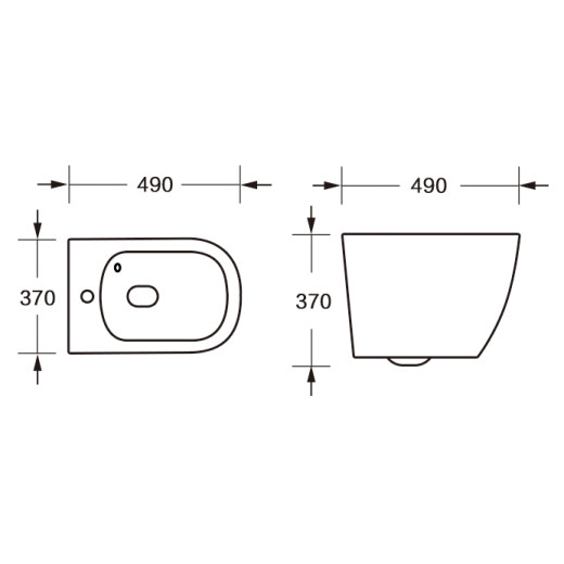 MYL038SGW Унитаз подвесной безободковый VORTEX, сиденье дюропласт, белый глянец