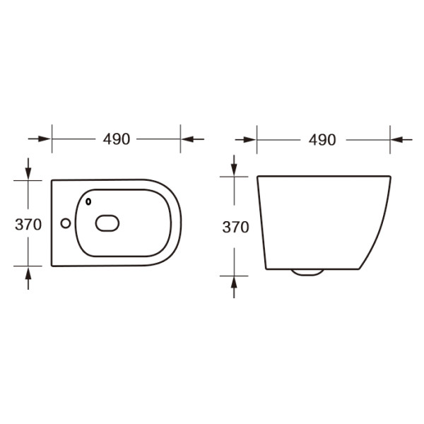 MYL038SGW Унитаз подвесной безободковый VORTEX, сиденье дюропласт, белый глянец