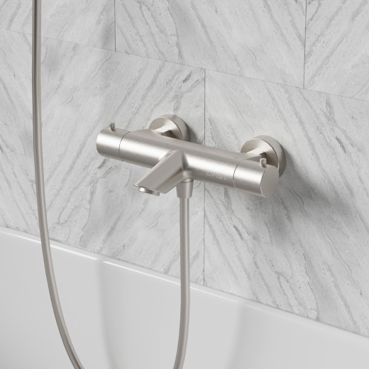 Смеситель для ванны PAINI Cox без аксессуара с термостатом, брашированный никель PVD