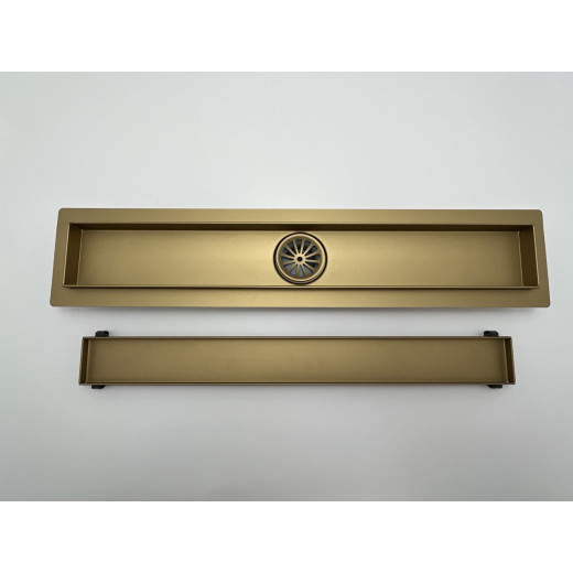 Душевой трап Arianda поворотный/ под плитку 1000 мм. Золото матовое