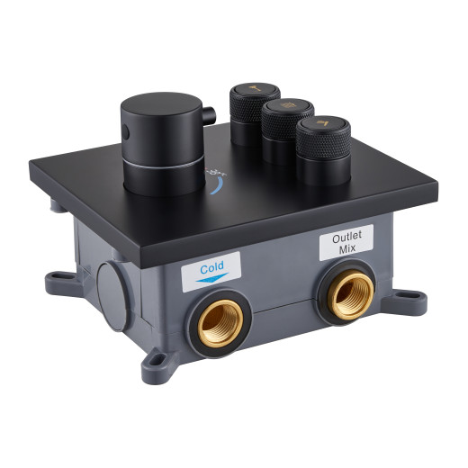 Como Встраиваемый душевой комплект c термостатом на 3 положения, черный TVZ-8804