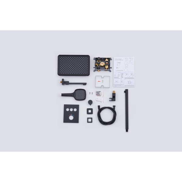 Como Встраиваемый душевой комплект c термостатом на 3 положения, черный TVZ-8804