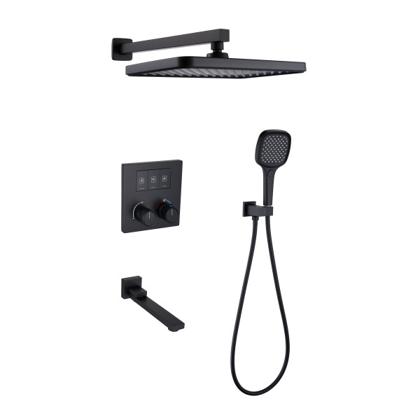 Nemi Встраиваемый душевой комплект c термостатом на 3 положения, черный TVZ-8811