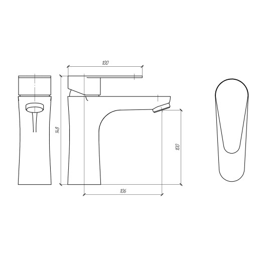 Смеситель для раковины PAINI Verona без донного клапана, брашированный никель (PW)