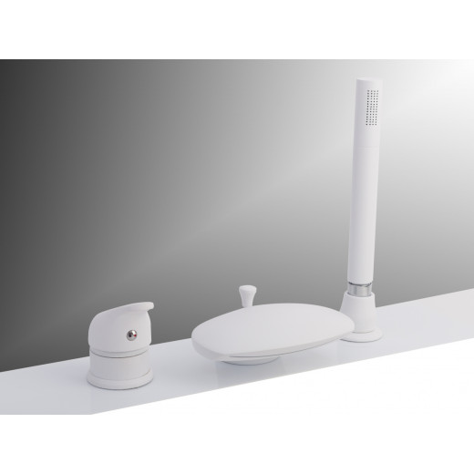 Смеситель на борт ванны VELLA KIT (3 эл.) ASD WHITE