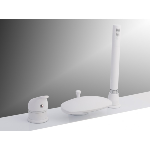 Смеситель на борт ванны VELLA KIT (3 эл.) ASD WHITE