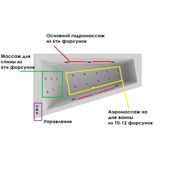 Ванна акриловая Vayer Tessa L 170х100