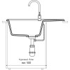 Мойка кухонная GranFest UNIQUE GF-U-740L чаш+кр 740*500мм графит, мрамор