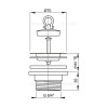 Донный клапан сифона для мойки 6/4" с нержавеющей peшeткой DN70,  арт.A33