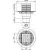 Сливной трап 105 × 105/50/75, подводка – прямая, решетка – нерж. сталь, гидрозатвор, арт.APV2311