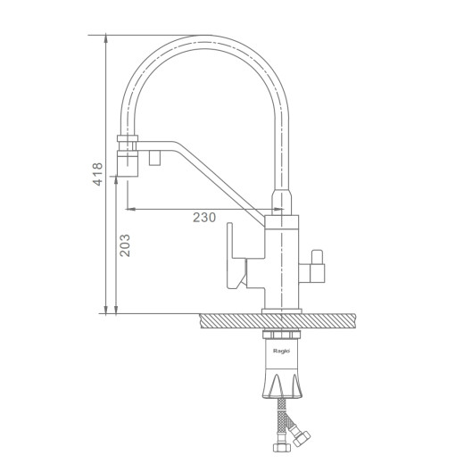 Смеситель для кухни с подключением к фильтру питьевой воды RAGLO R85.62