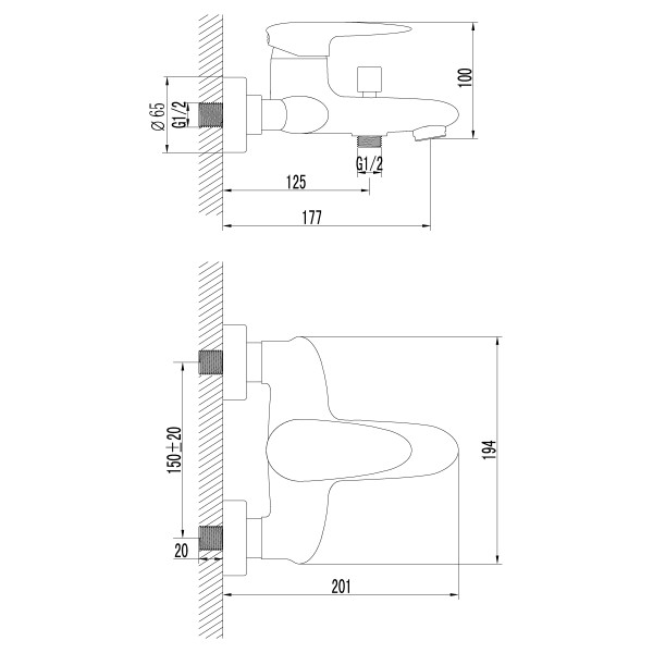 Смеситель Lemark Status LM4402C для ванны