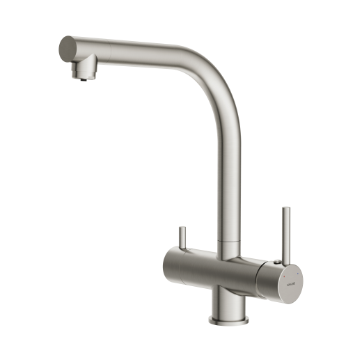 Смеситель Cersanit для кухни CREA однорычажный с фильтром, никель