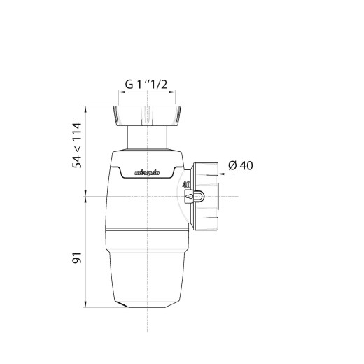 Сифон WIRQUIN NEO 1½ х 40 мм без выпуска