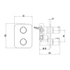 Термостат Lemark Yeti LM7848C для ванны и душа встраиваемый с 3-функц. дивертором, без аксессуар