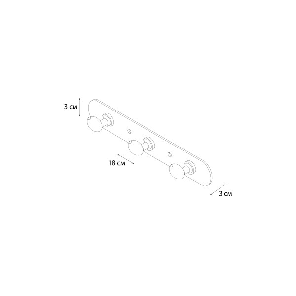 Планка 3 крючка, FX-1413