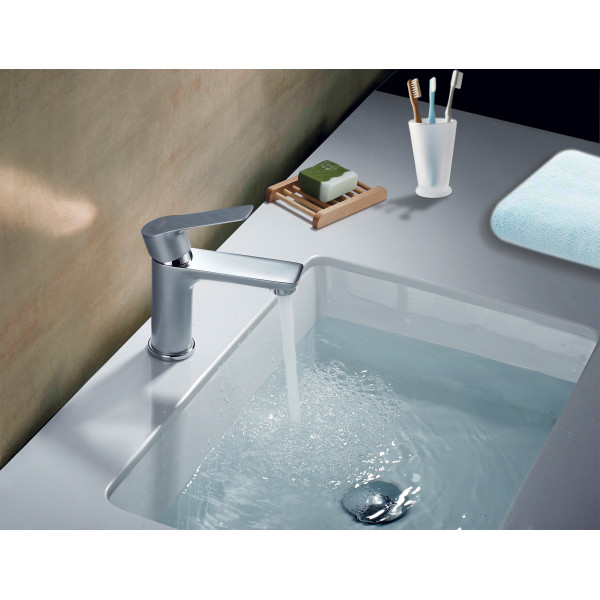 Смеситель Rossinka RS35-11PC для умывальника монолитный одноручный (35мм), перламутр/хром