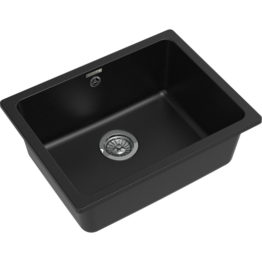 Кухонная мойка RIVELATO BERKANA 50 подст.монтаж 1-чаш 560*430 nero