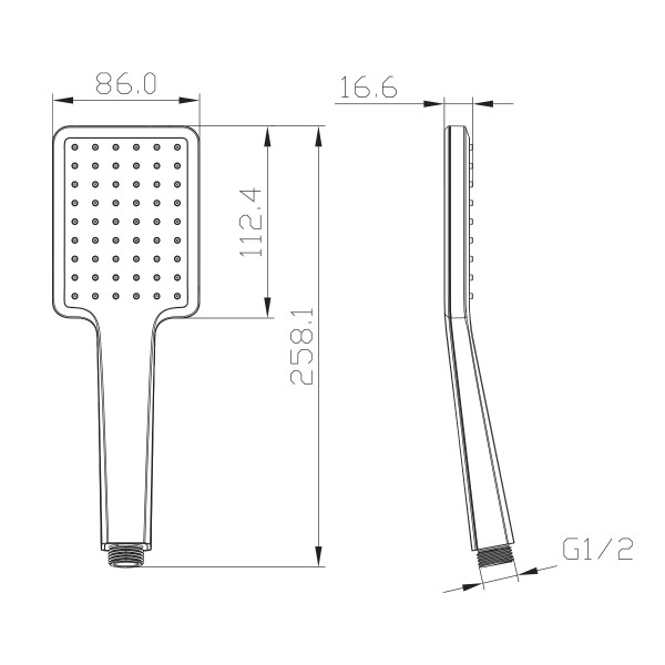 Лейка душевая Lemark LM8124BL 1-функциональная 86х258мм, черный, блистер