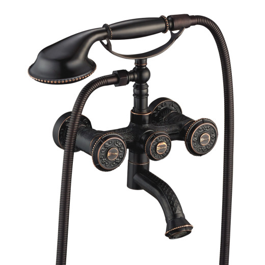 Смеситель Lemark Jasmine LM6614ORB для ванны с коротким поворотным  изливом, черная бронза