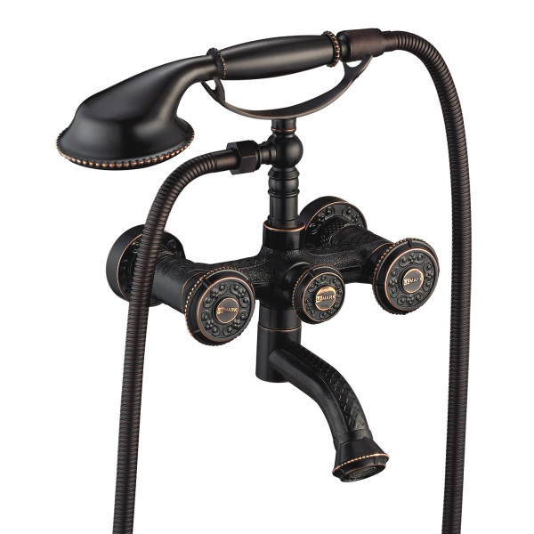 Смеситель Lemark Jasmine LM6614ORB для ванны с коротким поворотным изливом, черная бронза