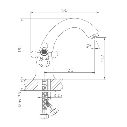 Смеситель для раковины HAIBA HB1019, латунь, хром
