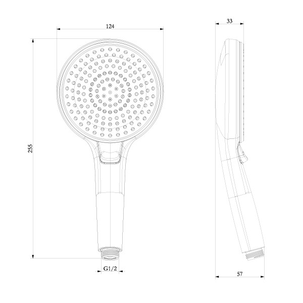 Лейка душевая Lemark LM8126C 3-функциональная круглая Ø124х255мм, хром, блистер