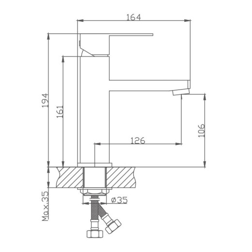 Смеситель для раковины HAIBA HB10803, нержавеющая сталь