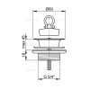 Водослив для умывальника 5/4" цельнометаллический, арт. A439