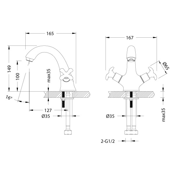 Смеситель Lemark Flora LM0106C для умывальника монолитный, хром