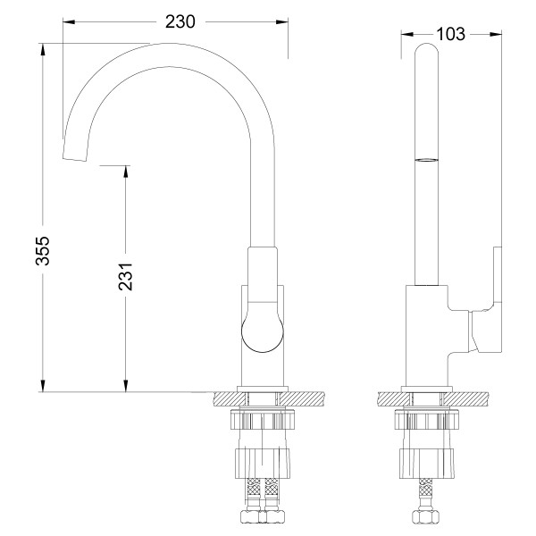 Смеситель Lemark Aura LM0605C для кухни с высоким поворотным изливом, хром