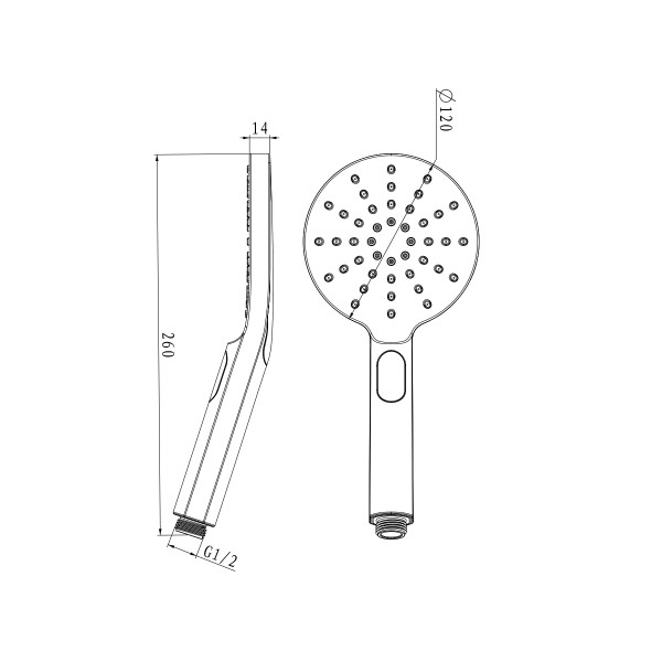 Душевая лейка Lemark LM8122BL 3-функциональная 120х260 мм., черный