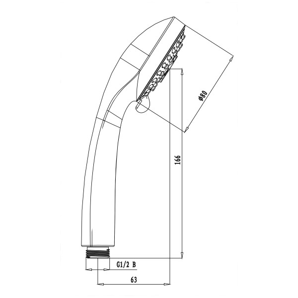 Душевая лейка Lemark LM0223C 3-функциональная, хром