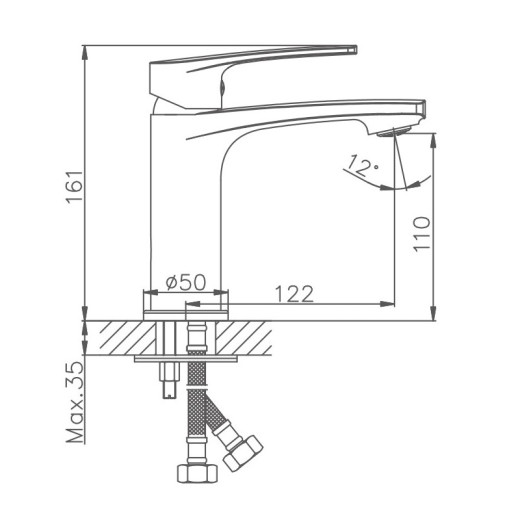 Смеситель для раковины HAIBA HB10587, латунь, хром