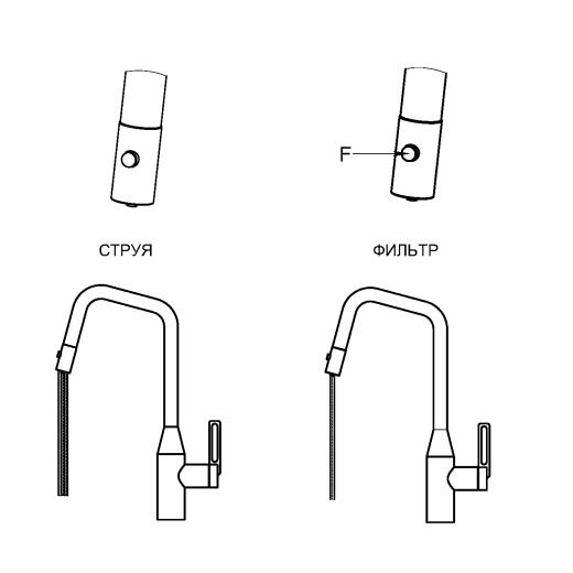 Смеситель Granula GR-8171 черный с выдвижным изливом