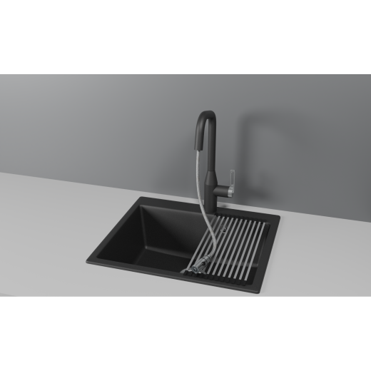 Смеситель Granula GR-8171 шварц с выдвижным изливом