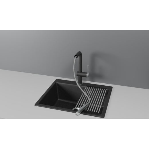 Смеситель Granula GR-8169 черный с выдвижным изливом