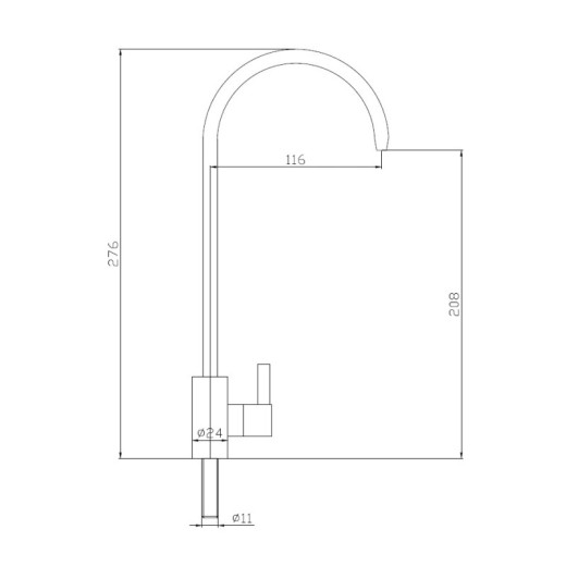 Кран HAIBA HB4184 моно, нержавеющая сталь