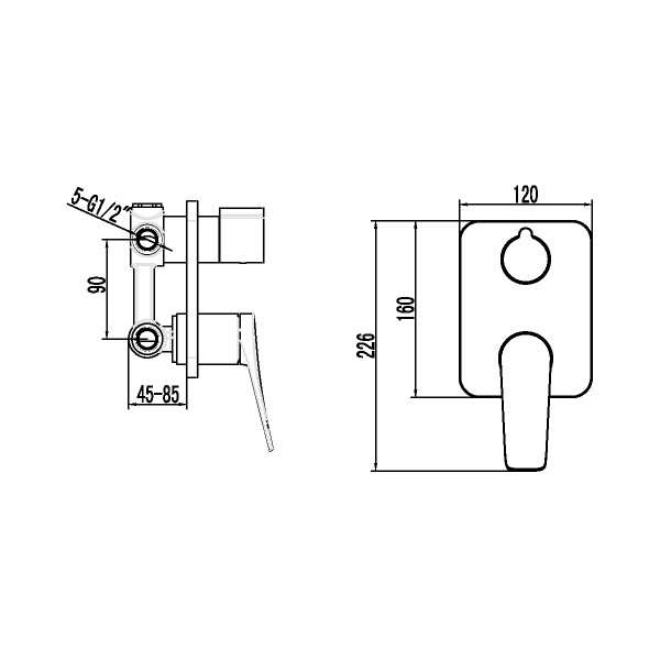 Смеситель Lemark Bronx LM3728GM для ванны и душа встраиваемый с 3-функц. дивертором, графит