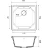 Мойка кухонная GranFest UNIQUE GF-U-500 1-чаш 500*500мм топаз, мрамор