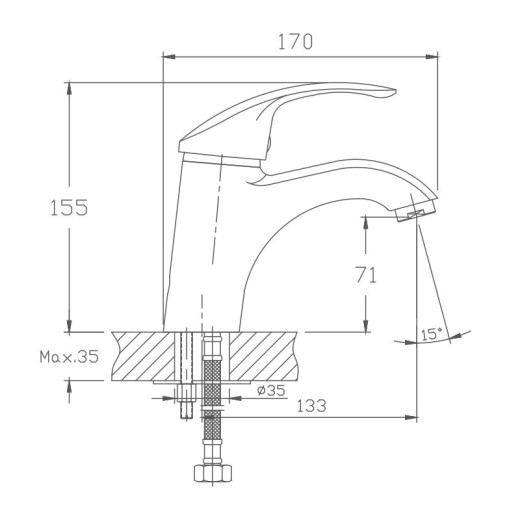 Смеситель для раковины HAIBA HB1021, латунь, хром