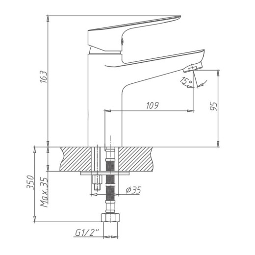 Смеситель для раковины HAIBA HB10506, латунь, хром