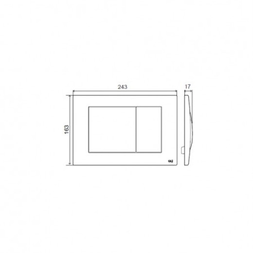 Панель механическая двойная OLI METAL DUAL, сталь, хром глянцевый, антивандальная