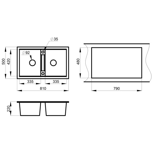 Кухонная мойка Granula GR-8101 графит