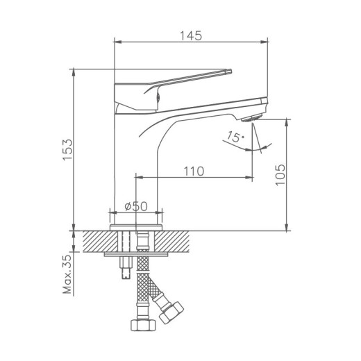 Смеситель для раковины HAIBA HB10559, латунь, хром