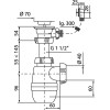 Сифон WIRQUIN МИНОР с выпуском 1½ х 40 мм с переливом